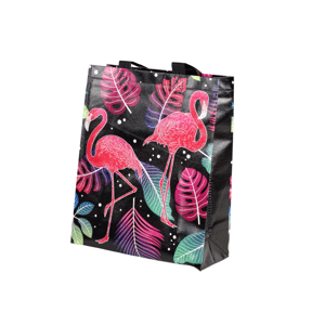 mamido Darčeková taška s Flamingy Čierna 30,5 cm x 24,5 cm x 10 cm