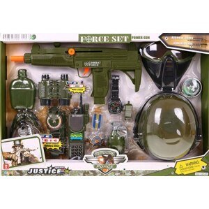 mamido Policajný set pištole + maska + nepriestrelná vesta zelený