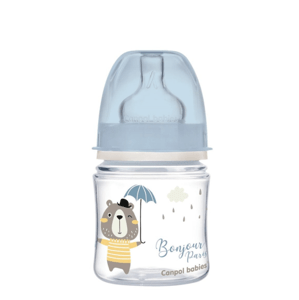 Antikoliková fľaša Canpol Babies Easy Štart - Bonjour modrá, 120 ml