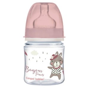 Antikoliková fľaša Canpol Babies Easy Štart - Bonjour, 120 ml ružova