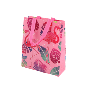 mamido  Darčeková taška Flamingo ružová 30,5 cm x 24,5 cm x 10 cm