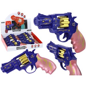 mamido  Pištoľ modro-ružový revolver zbrane zvuky svetla