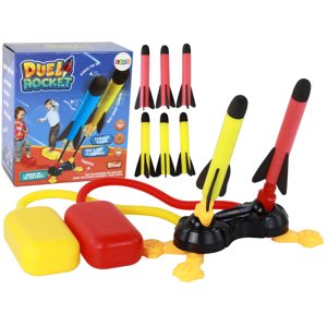 mamido  Vystreľovač penových rakiet Pumpička žltá červená 6 kusov